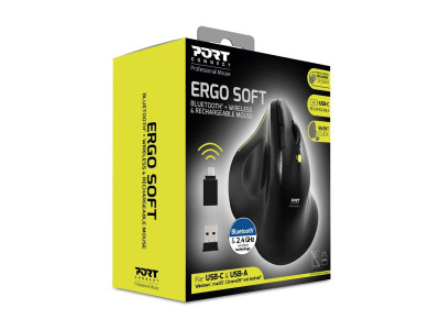 Port Design : MOUSE ERGONOMIC RECHARGEABLE BLUETOOTH ERGO SOFT