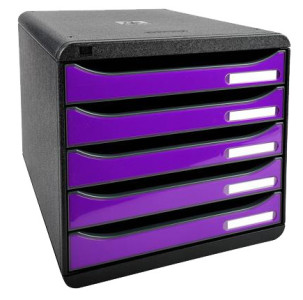 Bloc-tiroirs EXACOMPTA BIG-BOX PLUS, 5 tiroirs, gris