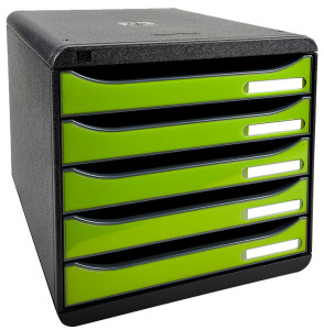 Bloc-tiroirs EXACOMPTA BIG-BOX PLUS, 5 tiroirs, gris clair