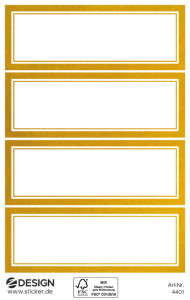 ZDesign HOME Étiquette, cadre doré, 38 x 24 mm