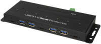 Hub industriel combiné LogiLink USB 3.2 (Gen2), 7 ports, noir Hub industriel combiné LogiLink USB 3.2 (Gen2), 7 ports, noir