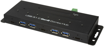 Hub industriel combiné LogiLink USB 3.2 (Gen2), 7 ports, noir