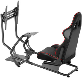 LogiLink Racing-Simulator Cockpit mit Monitorhalterung