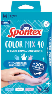 Spontex Gant en nitrile Colormix, taille: M, assorti