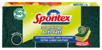 Spontex Éponge Anti-Gras, pack de 3