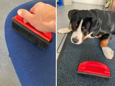 IWH Brosse en caoutchouc pour poils d'animaux, rouge