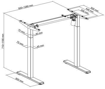LogiLink Schreibtischgestell, elektrisch höhenverstellbar