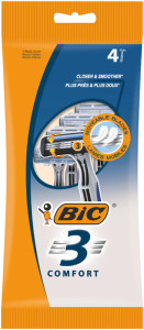 BIC Rasoir jetable 3 Flex, pour hommes, pack de 4