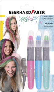 EBERHARD FABER Set de craies pour cheveux Metallic, set de 3