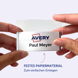 AVERY Insert imprimable pour badge, 190 g/m2, 64x22mm, blanc