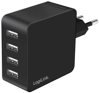 LogiLink Chargeur secteur USB, 4x USB-A, 24 watts, blanc