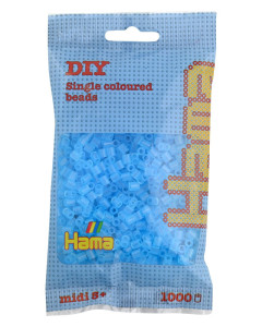 HAMA Perles à repasser midi, en sachet, blanc transparent