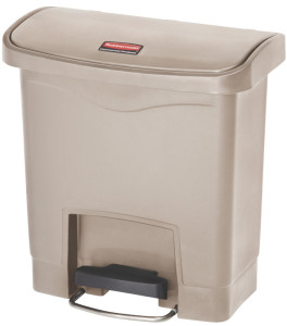 Rubbermaid Collecteur à pédale Slim Jim, 15 litres, blanc