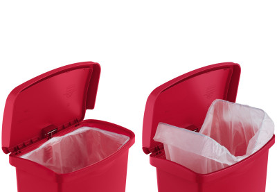 Rubbermaid Collecteur à pédale Slim Jim, 15 litres, blanc