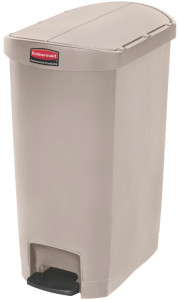 Rubbermaid Collecteur à pédale Slim Jim, 68 litres, beige