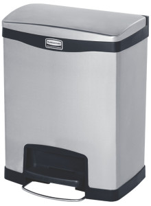 Rubbermaid Collecteur à pédale Slim Jim, en métal, 30 litres