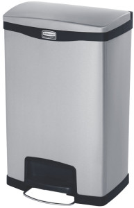 Rubbermaid Collecteur à pédale Slim Jim, en métal, 50 litres