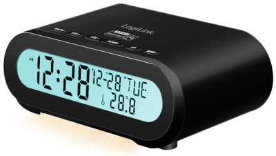LogiLink Radio-réveil digital avec veilleuse, noir