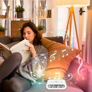 LogiLink Radio-réveil digital avec veilleuse, noir