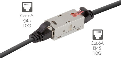 Connecteur de câble de raccordement LogiLink Cat. 6A, blindé, industriel