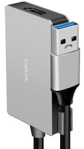 LogiLink Adaptateur vidéo USB 3.0 - HDMI Vidéo, gris
