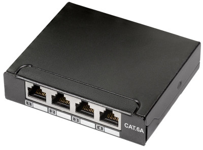 LogiLink Mini-répartiteur, cat. 6A, 4 ports, noir