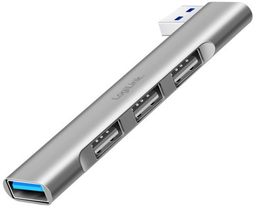 LogiLink USB 3.0 Ultraslim-Hub, 4-Port, Aluminiumgehäuse