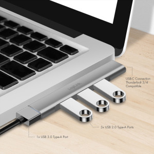 LogiLink USB 3.0 Ultraslim-Hub, 4-Port, Aluminiumgehäuse