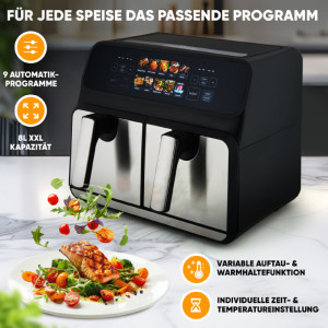 PROFI COOK Friteuse double bac à air chaud PC-FR 1287 H