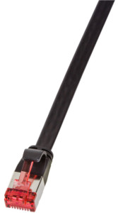 LogiLink U/FTP câble patch plat, cat. 6, 10,0 m, noir