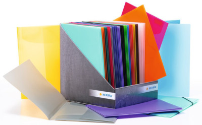 HERMA Eckspannermappe, PP, DIN A4, farbig sortiert, Display