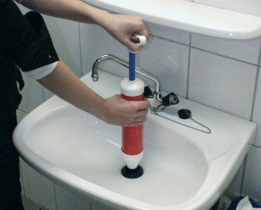 BRÜDER MANNESMANN Pompe de débouchage d'évier, blanc/rouge