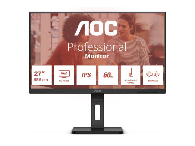 AOC : U27E3UF 27IN IPS 4K 350CD/2HDMI/DP/4USB/HAS