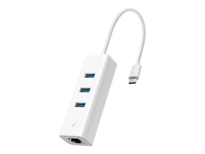 TP-Link : USB 3.0 TYPE-C NETWORK ADAPTER avec 3-PORT USB 3.0 TYPE-A HUB