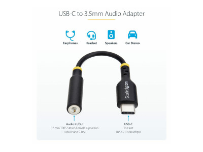 Startech : ADAPTATEUR AUDIO USB-C VERS PR ISE CASQUE/CASQUE 35 MM TRRS