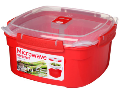 Sistema Boîte pour micro-ondes MEDIUM STEAMER, 2,4 l, rouge
