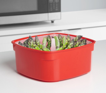 Sistema Boîte pour micro-ondes MEDIUM STEAMER, 2,4 l, rouge