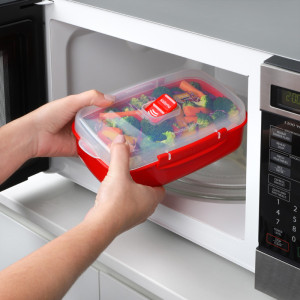 Sistema Boîte pour micro-ondes RECTANGULAR, 525 ml, rouge