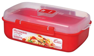 Sistema Boîte pour micro-ondes RECTANGULAR, 1,25 l, rouge