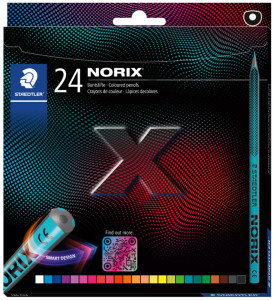 STAEDTLER Crayon de couleur NORIX, étui en carton de 24