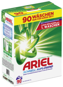 ARIEL Lessive en poudre Universal+, 4,95 kg - 90 lavages