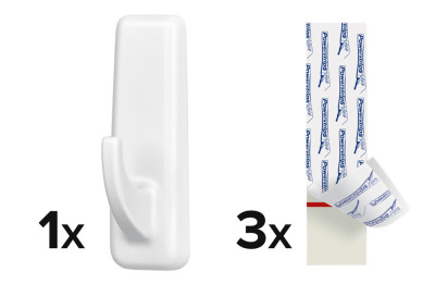 tesa Crochet Powerstrips EXTRA LARGE rectangulaire, blanc
