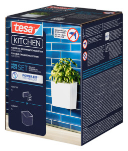 tesa KITCHEN Pot pour herbes aromatiques, blanc