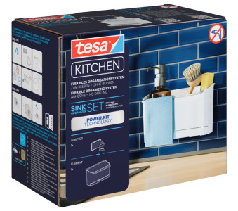 tesa KITCHEN Rangement pour évier, blanc