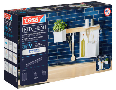 tesa KITCHEN Kit combi M, 7 pièces, blanc