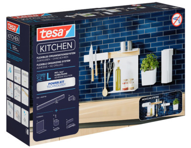 tesa KITCHEN Kit combi L, 8 pièces, blanc