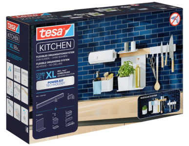 tesa KITCHEN Kit combi XL, 9 pièces, blanc