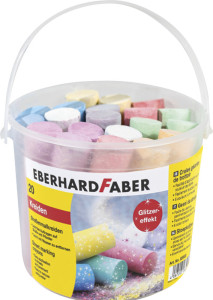 EBERHARD FABER Craie de trottoir pailletée, seau de 20