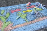 EBERHARD FABER Craie de trottoir en forme d'oeuf, étui de 6