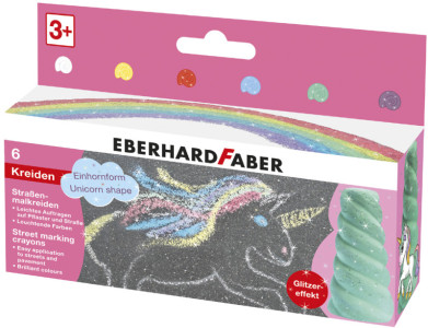 EBERHARD FABER Craie de trottoir corne de licorne, étui de 6